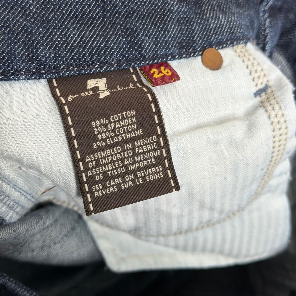 7 For All Mankind A Pocket Flare Jeans Dark Wash‎ Blue Denim Women's Size 26 - Picture 10 of 11